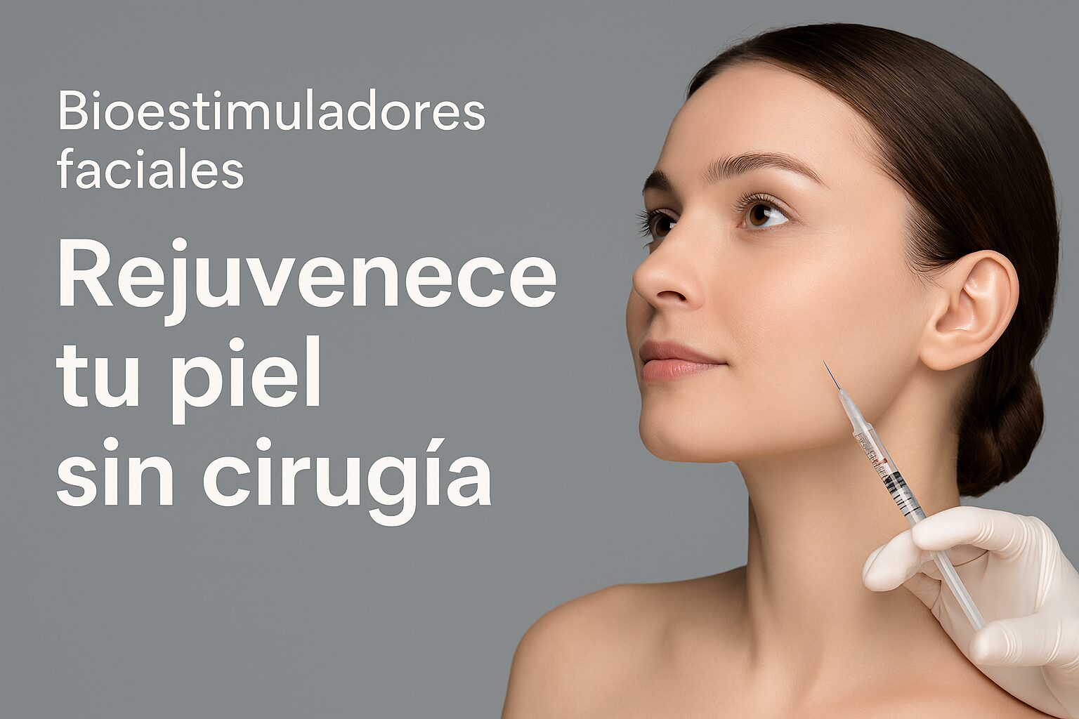 Aplicación de bioestimuladores faciales por el Dr. Xavier Sánchez García en CDMX, tratamiento sin cirugía para estimular colágeno y rejuvenecer la piel.